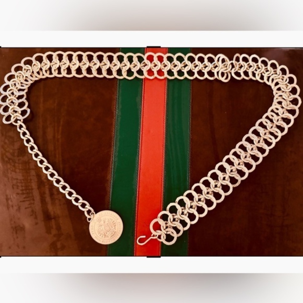 Vintage 70’s Monet Gold-Tone Coin Chain Belt